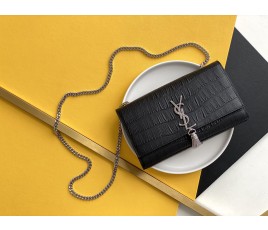 세인트로랑 YSL 크로커다일 테슬 케이트 숄더백